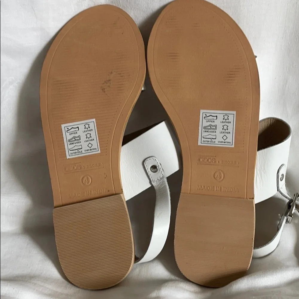 ASOS white leather sandals Sz 6